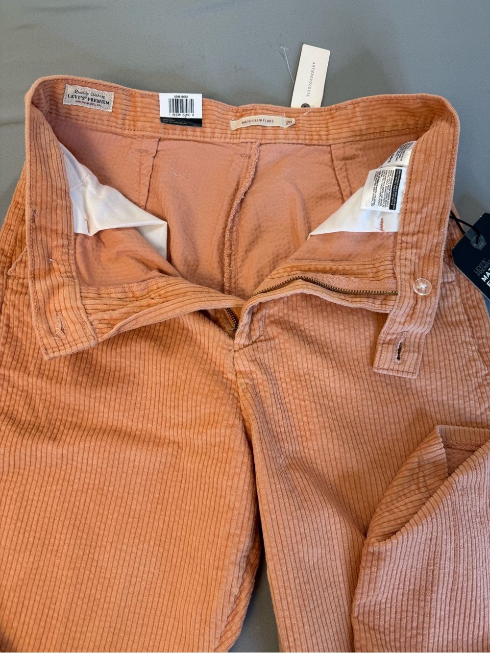 Anthropologie Levi’s Corduroy Pants Size 29 Math Club Cropped New with Tags pink - Picture 12 of 16